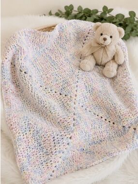 Soft Pastel Baby Crochet Blanket - Multicolor